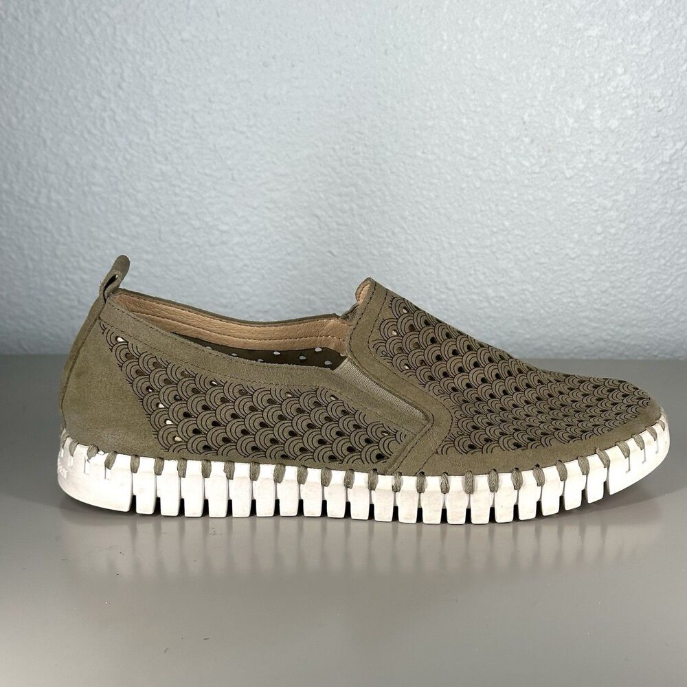 ILSE JACOBSEN Shoes Women’s EU 40 Tulip Slip-On Flat Laser Cut Comfort Sneaker - Picture 9 of 13